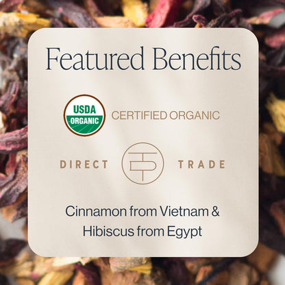Rishi Tea Cinnamon Plum Organic Herbal Loose Leaf Tea, Caffeine Free, 4oz