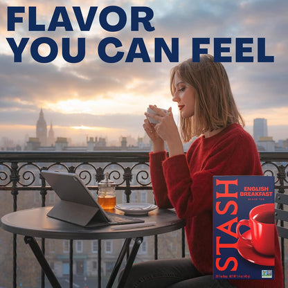 STASH English Breakfast Black Tea, 100 Bags Bulk Pack, Caffeinated