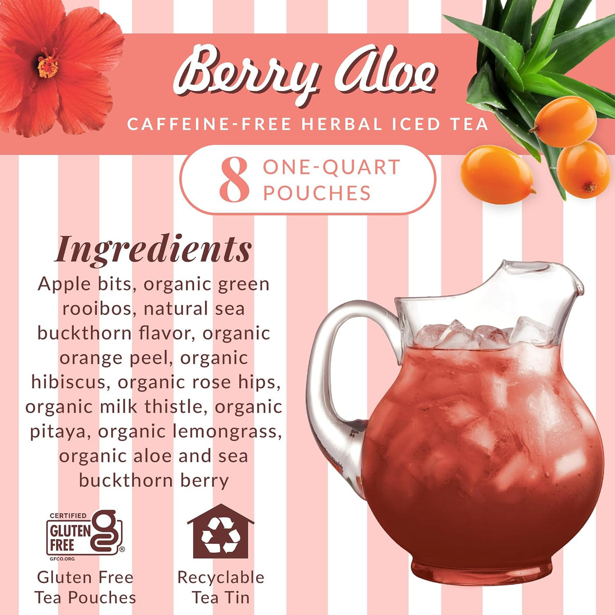 The Republic of Tea Beautifying Botanicals® Berry Aloe Herbal Iced Tea Bags (8 count)