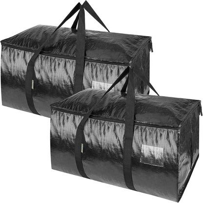 BALEINE Oversized Moving Bags with Reinforced Handles, Heavy-Duty Storage Tote for Clothes, Moving Supplies (Clear)
