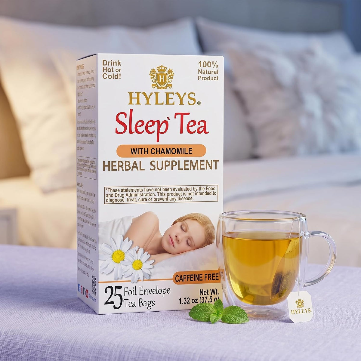 Hyleys Sleep Tea, Chamomile, Valerian Root & Lavender, Natural, 25 Tea Bags