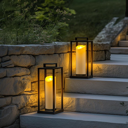 Homemory 6"x3" Outdoor Waterproof Flameless Candles, LED Candles, Battery Operated Candles with Remote and Timers, Electric Fake Plastic Pillar Candles, Ivory White, Set of 2