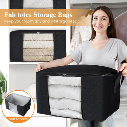Fab totes Storage Bags for Clothes Blanket Storage Bins with Lids