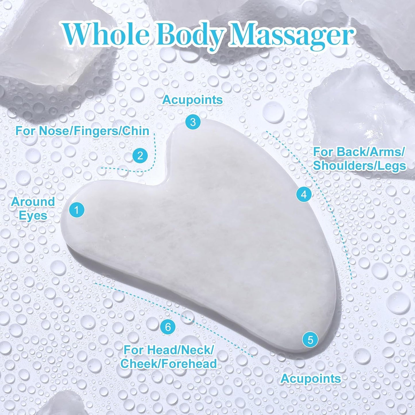 Gua Sha Facial Tools Guasha Tool Gua Sha Jade Stone Manual Massage Sticks for Jawline Sculpting and Puffiness Reducing for Face Body Tensions Reduce Festive Gifts