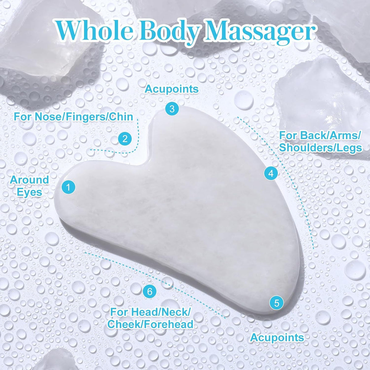 rosenice Gua Sha Facial Tools Guasha Tool Gua Sha Jade Stone Manual Massage Sticks for Jawline Sculpting and Puffiness Reducing for Face Body Tensions Reduce Festive Gifts