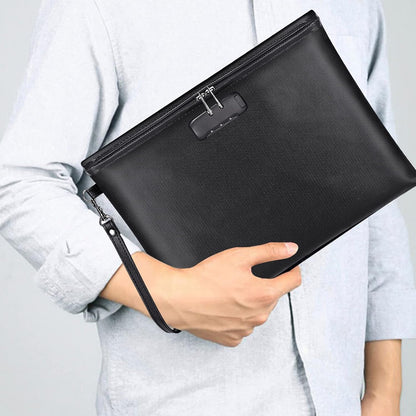 Fireproof Document Bag with Lock,Waterproof Money Pouch,14.3"x10.2"