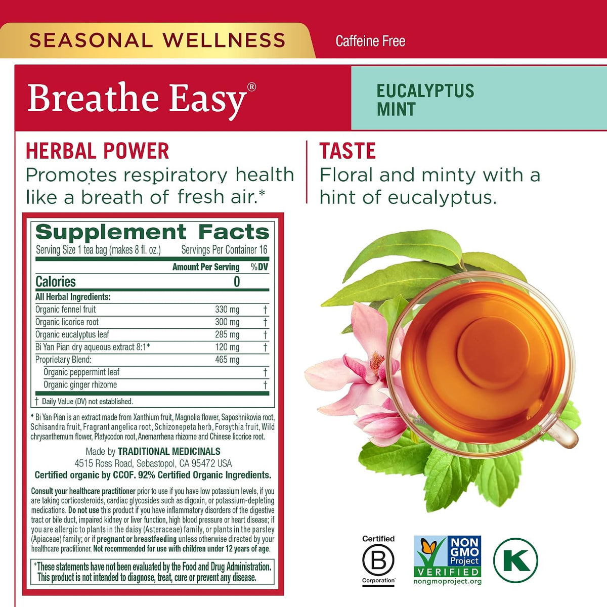 Traditional Medicinals Organic Seasonal Care Variety Pack, 96 Tea Bags