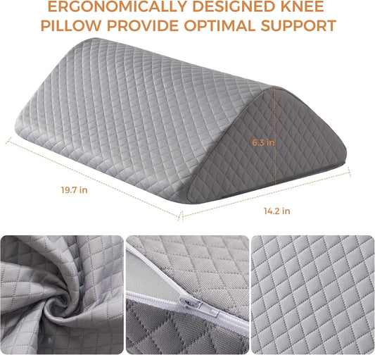Knee Wedge Pillow for Post-Surgery Recovery-Leg Elevation Support for Sleep Position, Alleviating Lower Back & Hip Pain Enhancing Circulation in Ankles Legs Triangle Pillow with Removable Cover
