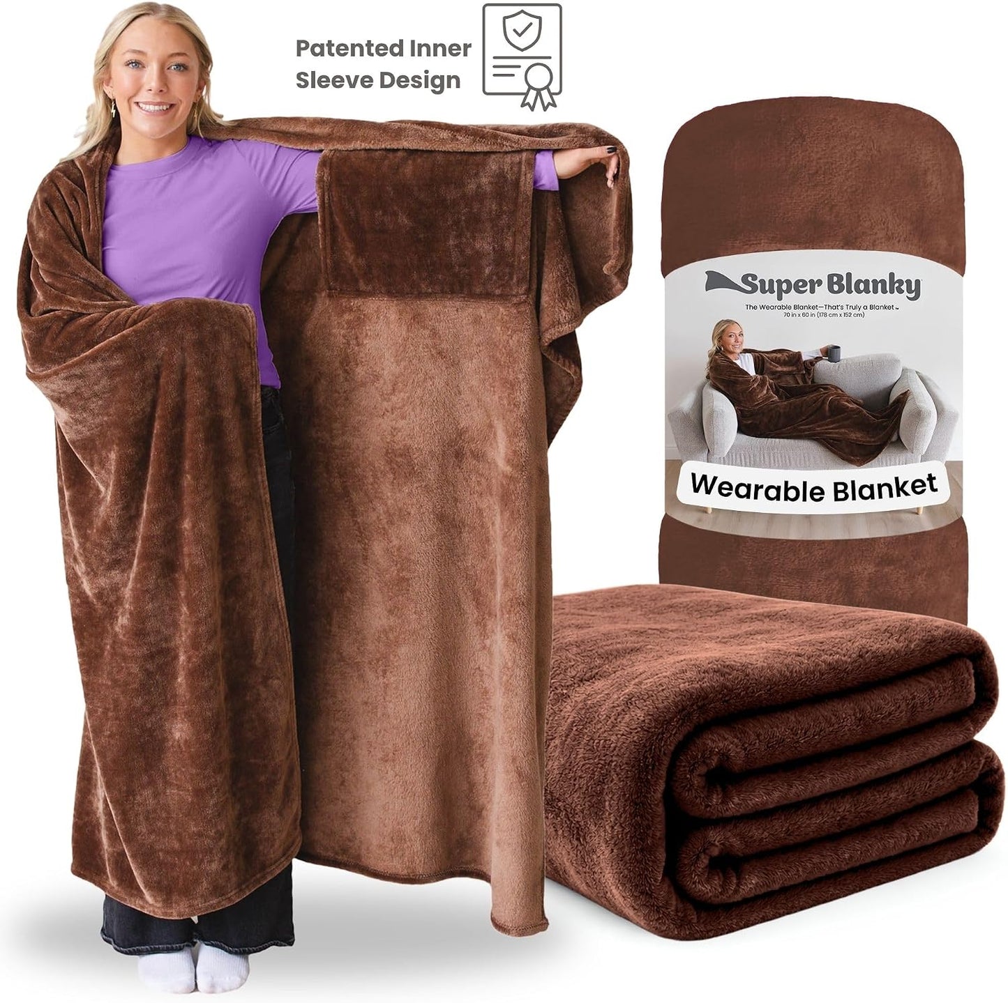 Super Blanky Wearable Blankets for Women & Men, Graduation Day Gift for Her, Cozy Gifts for Women, Wife Birthday Gifts Ideas