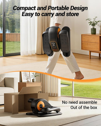 UMAY Under Desk Elliptical Eclipse Leg Exerciser Electric as seen on TV | Foot Pedal Peddler Seated Exercise Machine for Seniors 12 Level Speeds Manual Auto Mode with Remote for Home Office