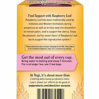 Yogi Raspberry Leaf Tea, 16 Tea Bags (4 Pack)