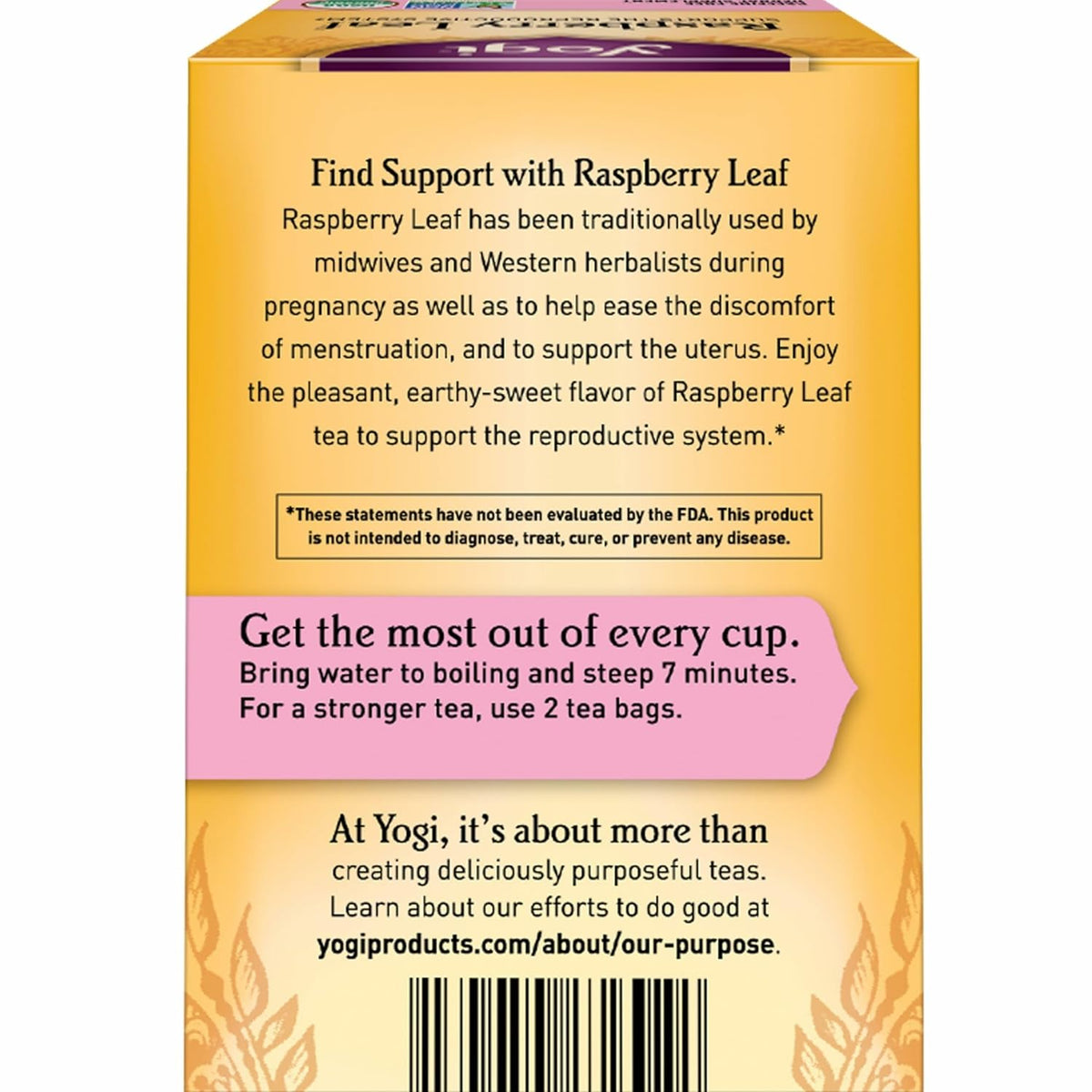 Yogi Raspberry Leaf Tea, 16 Tea Bags (6 Pack)
