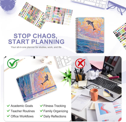 Planner 2026-2027, Weekly and Monthly Calendar Planner, JUL 2026 - JUN 2027 | Academic Year, Daily Agenda Book, A5(6.3'' x 8.5''), Sprial Bound, Inner Pocket, Office School Use