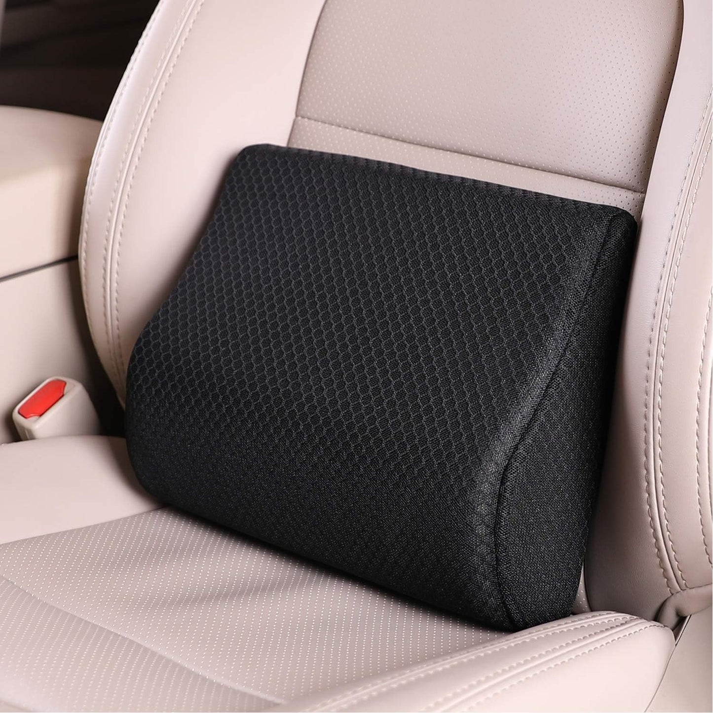 Memory Foam Lumbar Support Pillow for Car - Lower Back Support Cushion for Driving, Back Pain Relief for Car Seat, Office Chair, Wheelchair (Gray)