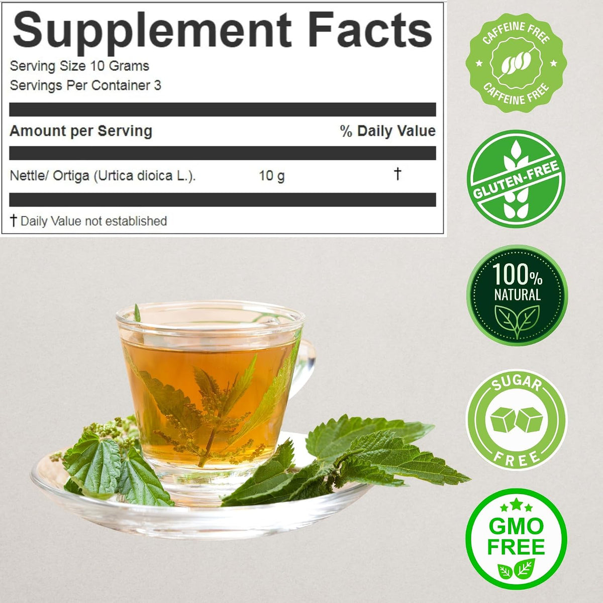 Hanan Nettle Tea Loose Leaf Herb 30g All-Natural Dried Stinging Nettle Tea, Te de Ortiga From Peru - Herbal & Supplement 1.06 oz