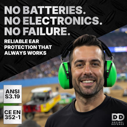 DECIBEL DEFENSE Professional Safety Ear Muffs 37dB NRR - The HIGHEST Rated & MOST COMFORTABLE Ear Protection for Shooting & Industrial Use - THE BEST HEARING PROTECTION...GUARANTEED (BLACK)
