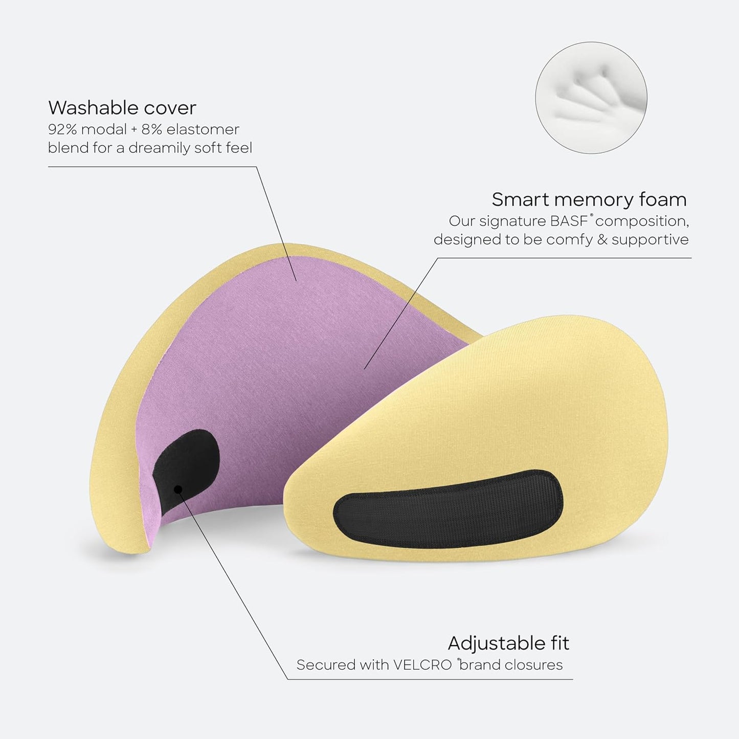 Ostrichpillow Go Neck Pillow, Travel Pillows for Airplanes, Premium Memory Foam Travel Pillow, 360º Ergonomic Design, Asymmetrical Sides, Travel Bag Included, Washable Modal Cover