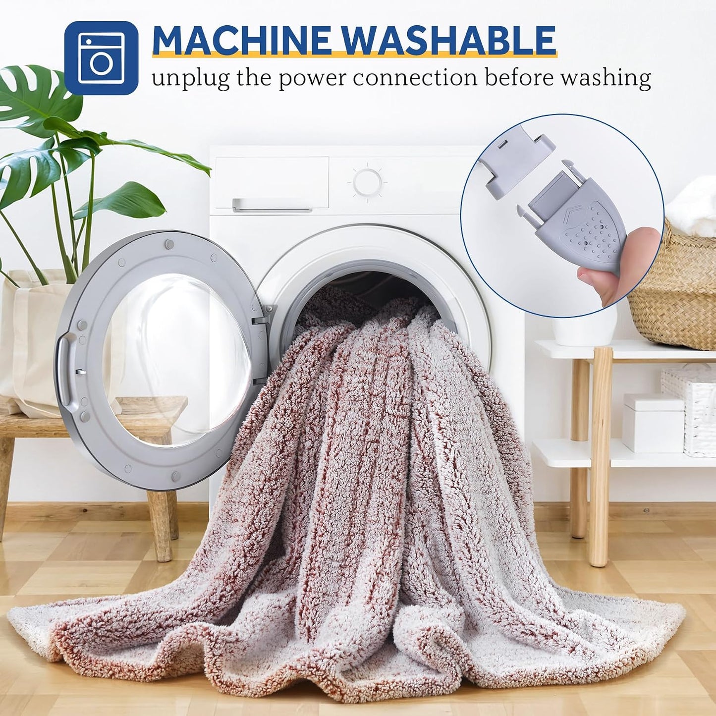 Sealy Electric Blanket Heated Throw 50"x60" Soft Double Sherpa Super Cozy with 6 Fast Heating Levels & 2-10 Hours Auto-Off, Over-Heat Protection, Machine Washable, Charcoal