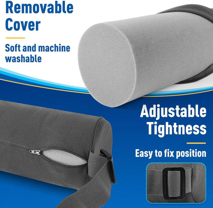 CushZone Lumbar Roll Support Pillow for Office Chair, Car, Gaming Chair, Memory Foam Back Cushion with Washable Cover for Relieving Back Pain & Improving Posture,Black