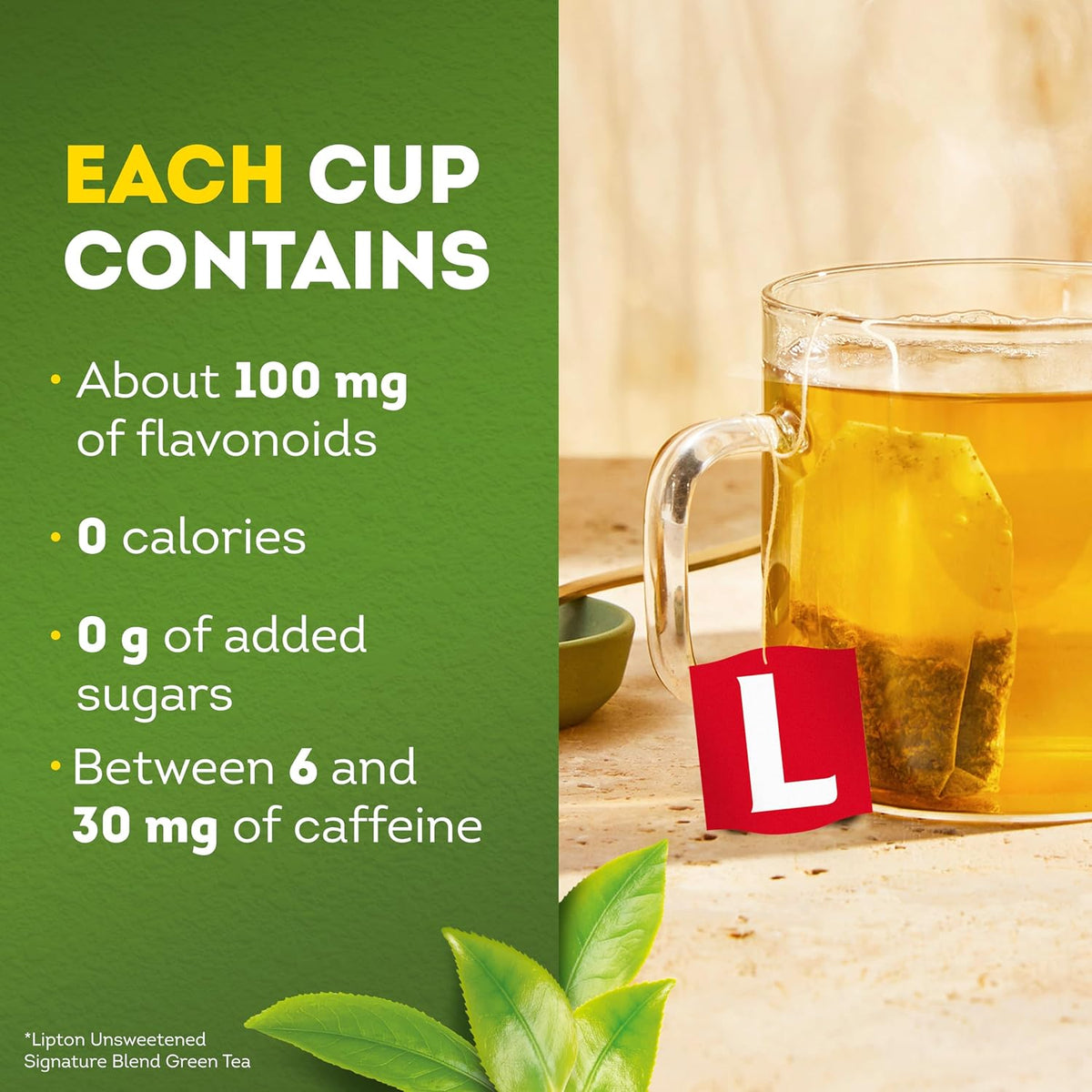 Lipton Peach Green Tea Bags, 20 Total Tea Bags