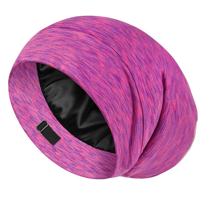 LULUSILK 100% Mulberry Silk Bonnet for Sleeping Women and Men, No More Frizzy Tangled Hair, Real Silk Sleep Cap for Curly Hair, Black, Pack of 1