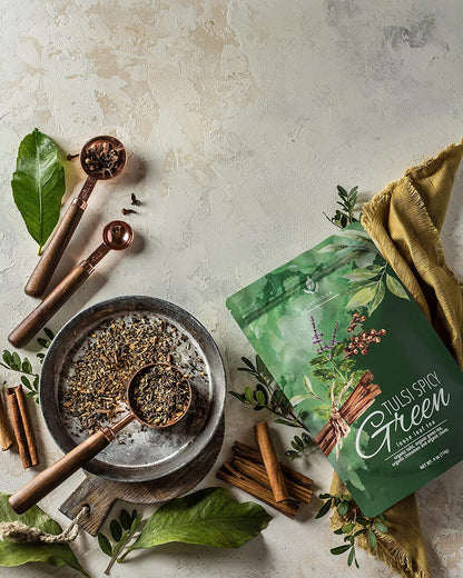 Gardenika Organic Loose Leaf Tea Sampler - Herbal Caffeine-Free Set - Ayurvedic Blend, KSA Kosher, No Natural or Artificial Flavors (5 Pack)