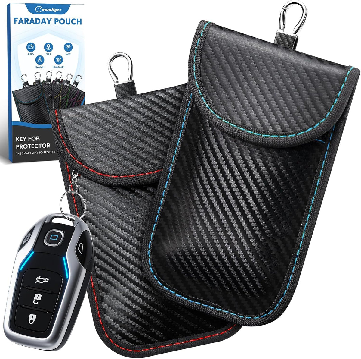 Faraday Bags for Phones, 2 Pack Signal Blocking Pouch