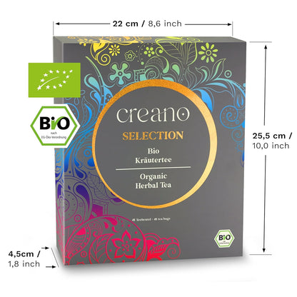 Creano Organic Herbal Tea Sampler Gift Set - Tea Gift Box - 27 Organic Tea Bags in 9 Different Varieties 54 g