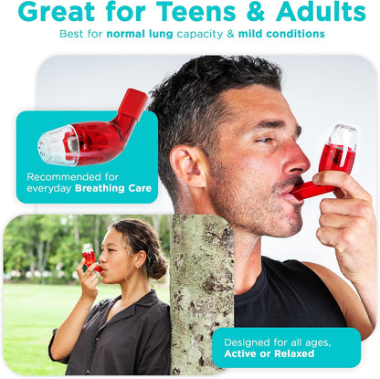 AirPhysio | Drug-Free Portable Breathing Trainer Device for Lungs | Breathe Better, Improve Lung Health & Mucus Clearance | Average Lung Capacity Device | Made in Australia