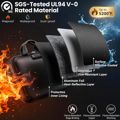 TILYMOL Fireproof Document Bag (5200℉) with Upgraded Heat Insulated Layers