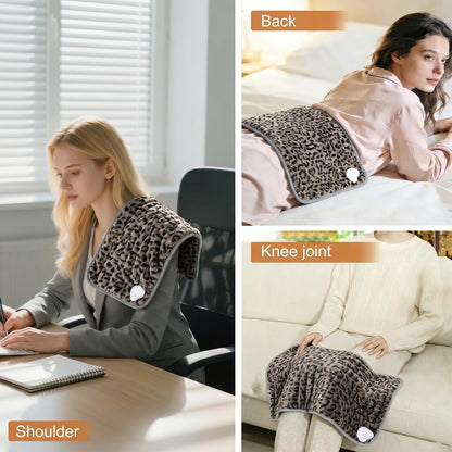 Electric Heating pad with 6 Heat Settings, Auto Shut Off, Dry Electric Heating for Back Neck Knee Arms Legs Shoulder Heat Pads for Christmas Birthday Father Mother's Day (24"X12", Gray Green)
