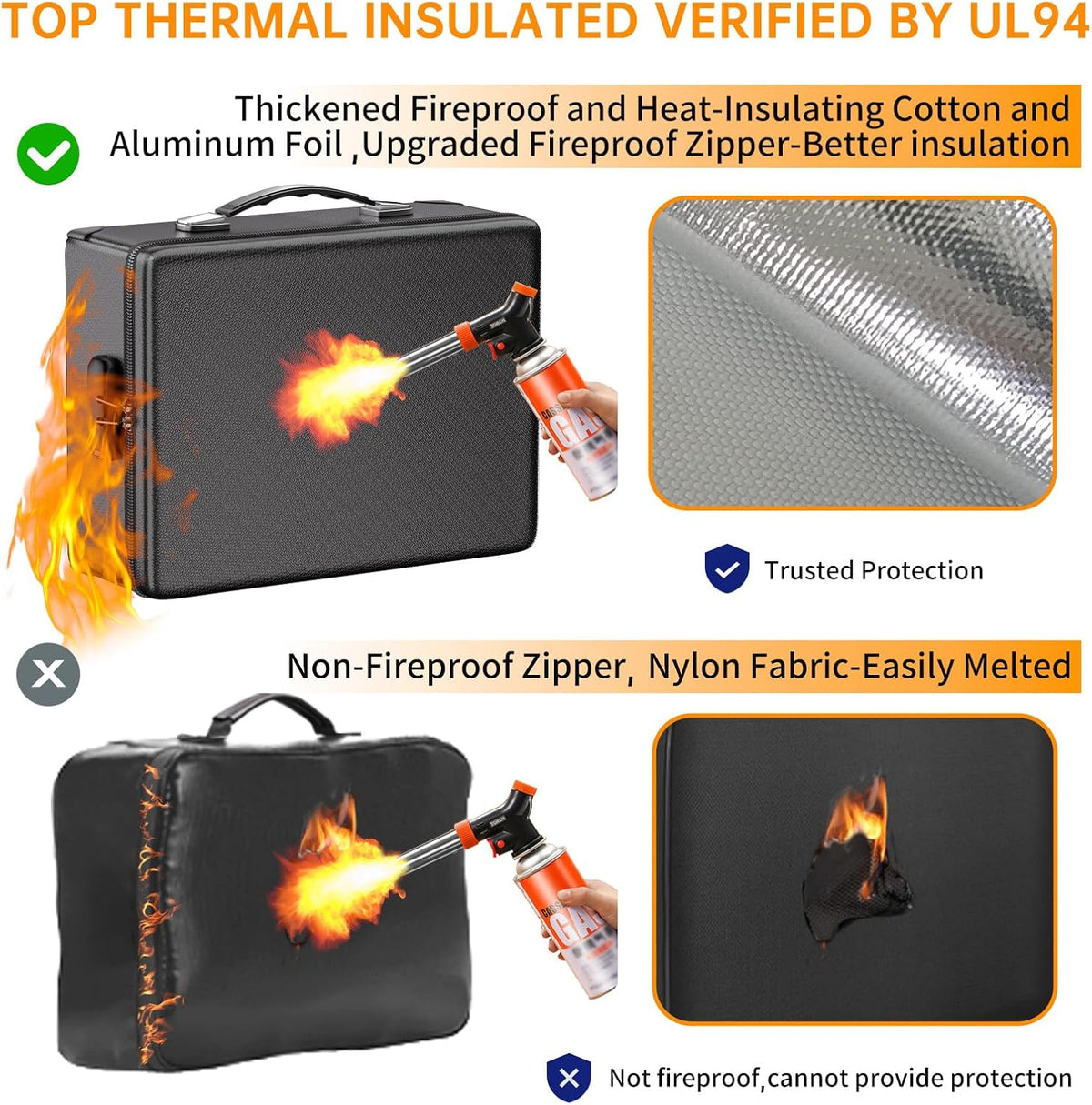 DocSafe 5200°F Fireproof Document Organizer Box with Lock, Heat Insulated
