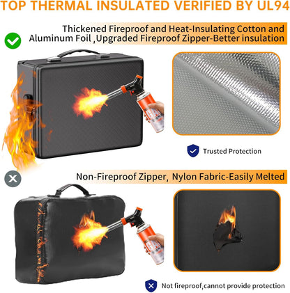 DocSafe 5200°F Fireproof Document Organizer Box with Lock, Heat Insulated