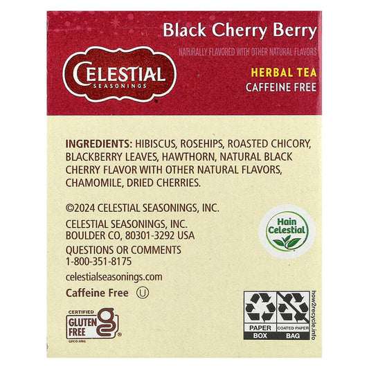 CELESTIAL SEASONINGS HERB TEA,BLK CHERRY BERRY, 20 BAG (pack of 3)