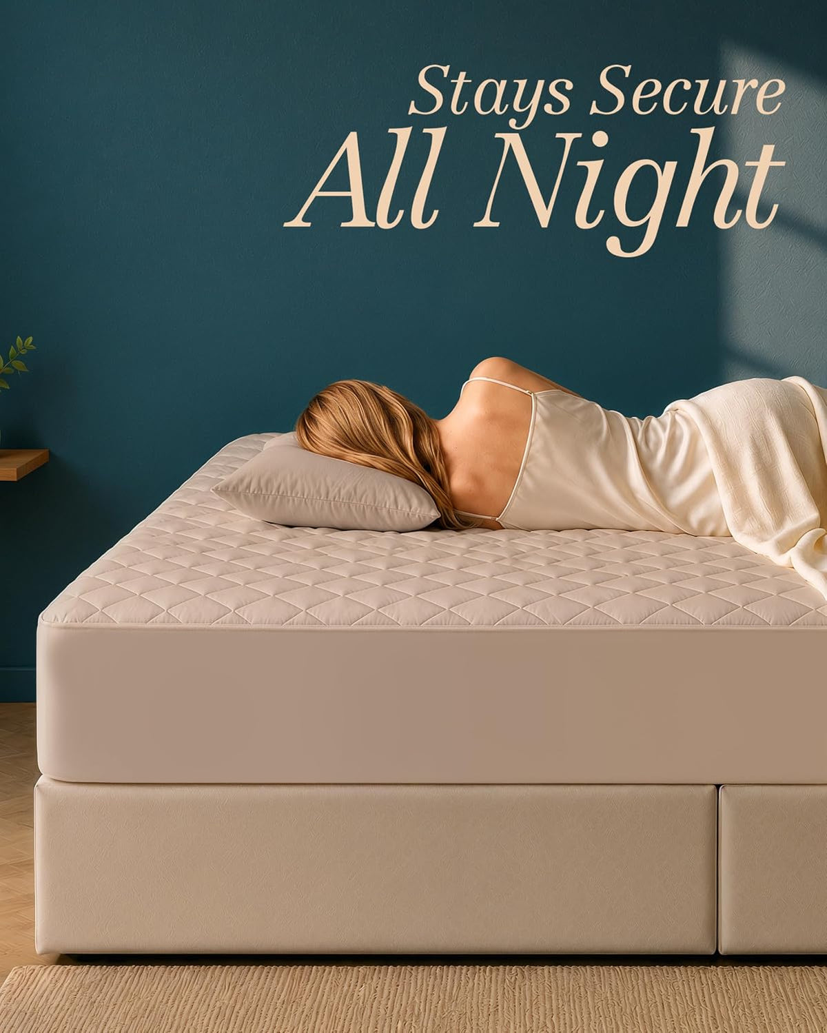 Queen Mattress Pad, Quilted Mattress Protector Topper fits 16" Deep Pocket