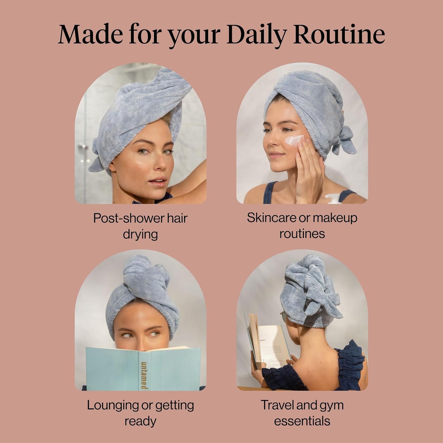 Kitsch Plush Microfiber Hair Towel Wrap for Women – Ultra Absorbent Microfiber Bath Towels for Wet, Curly, Long or Short Hair – Anti-Frizz Hair Wrap, Great Hair Care Gifts for Women