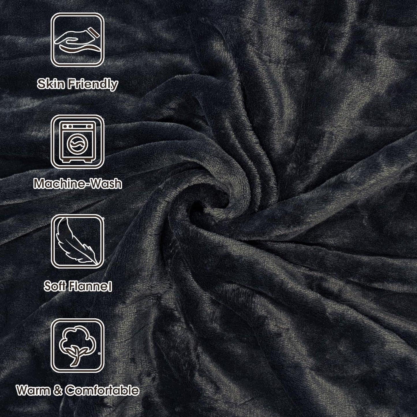 Tefici Heated Blanket Throw 50"x60", Ultra Soft 2-Layer Flannel Electric Blanket, for Home Office Sofa,3 Heat Settings, 4H Auto Off, ETL FCC Certified, Overheat Protection, Machine Washable, Camel