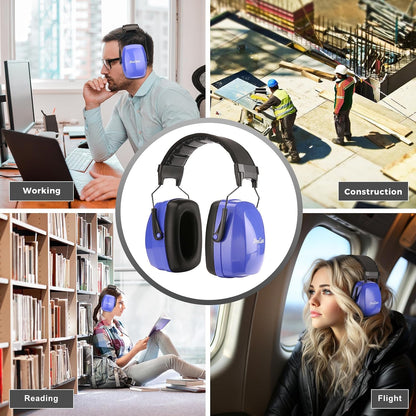 ProCase Noise Cancelling Ear Muffs SNR 33dB, Ear Hearing Protection Headphones for Adults, Sound Proof Ear Defenders for Work, Mowing, Shooters Shooting Gun Range, Construction -Black