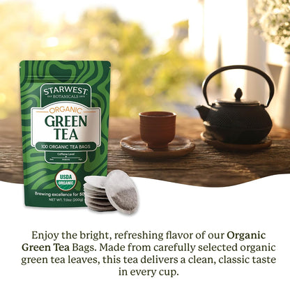 Starwest Botanicals Organic Hibiscus Tea - Caffeine Free Herbal Tea, String Free Sachets, USDA Organic Hibiscus Flower, Non GMO - Bulk Pack, 100 Bags