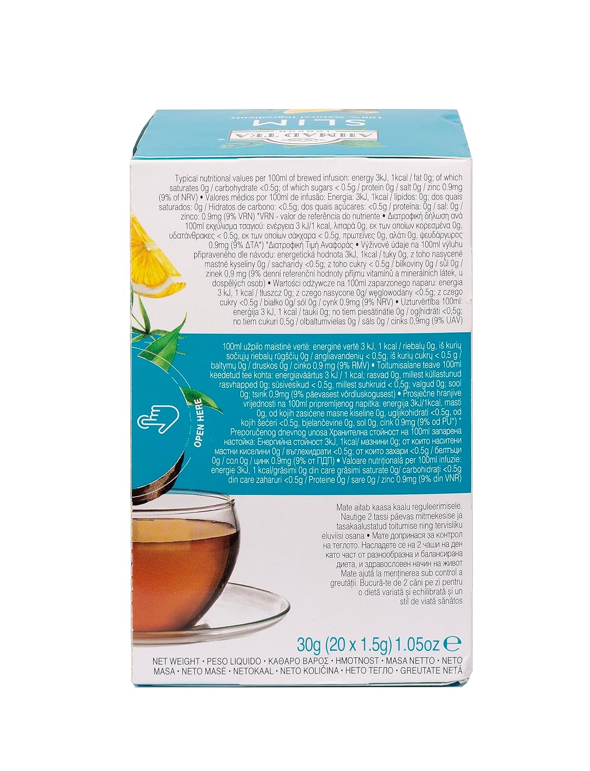 Ahmad Tea Herbal Tea, Camomile, Honey, & Lavender 'Sleep' Natural Benefits Teabags, 20 ct (Pack of 1) - Decaffeinated & Sugar-Free