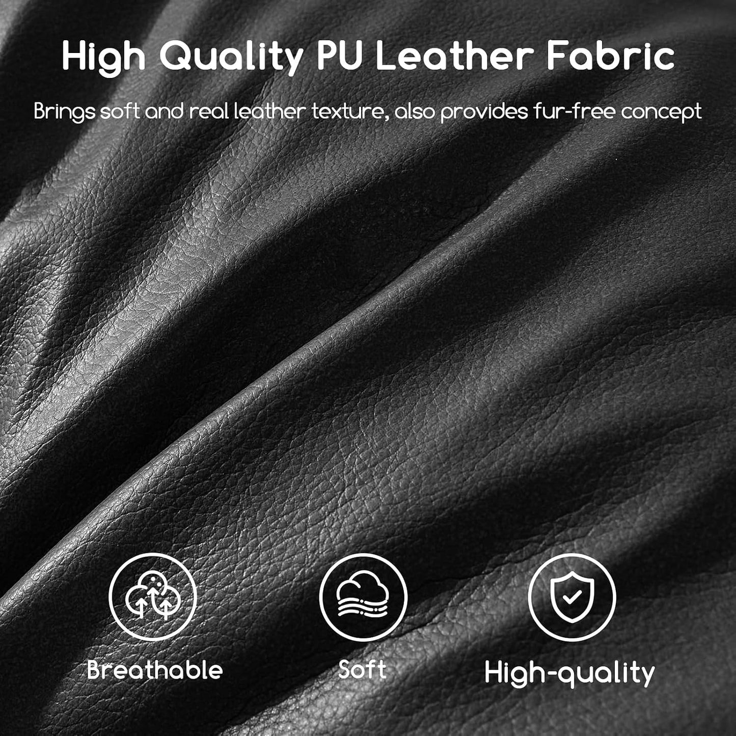 HIGOGOGO Round Stuffed Pouf Ottoman, Pu Leather Poufs with Foam Chunk Filling, Furry and Fluffy Pouf Foot Stool Storage Ottoman, 20 X 15 Floor Poufs Foot Rest for Living Room,Dark Brown