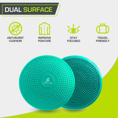 ProsourceFit Core Balance Disc Trainer, 14” Diameter with Pump for Fitness, Balance Training, or Seating; Wobble Board for Core Stability; Flexible Floor Cushions