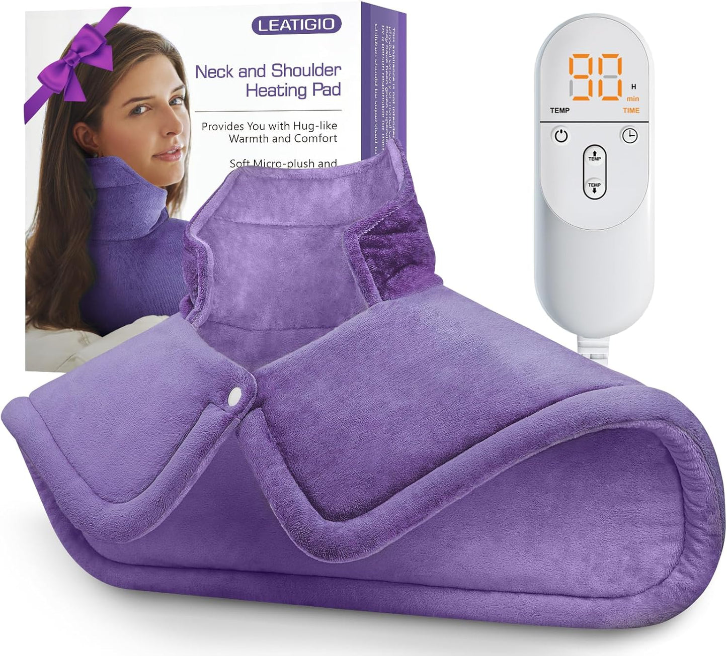 Heating Pad for Neck Shoulders Back, Extra Large Heat Pad for Full Body Relax, Electric Heated Wrap for Seniors, Dad Gifts Fathers Day, Birthday Gifts for Men Women Mom Grandma, ETL Safety Certified