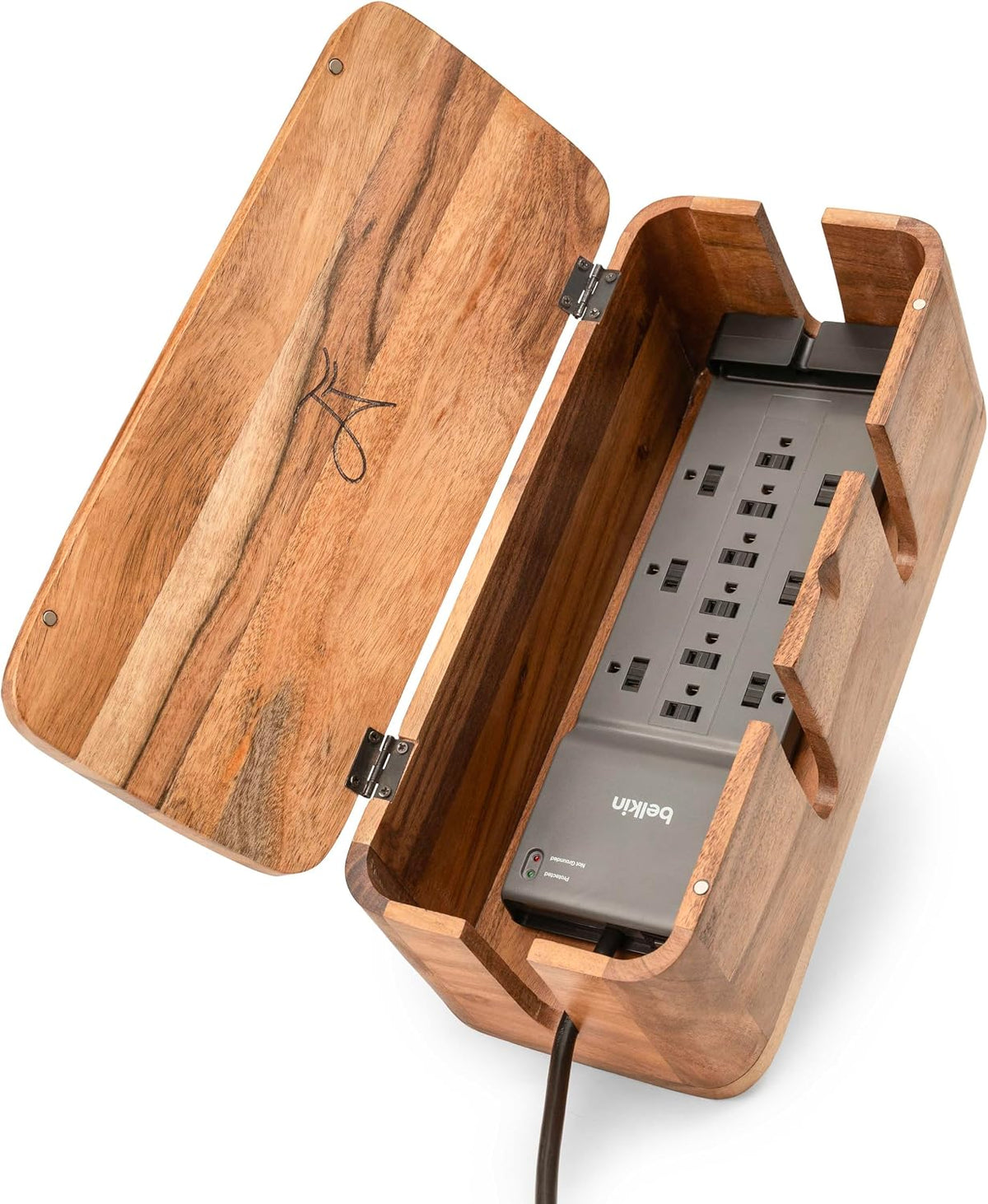 Cable Management Box, Power Strip & Extension Cord Hider, Desk Organizer
