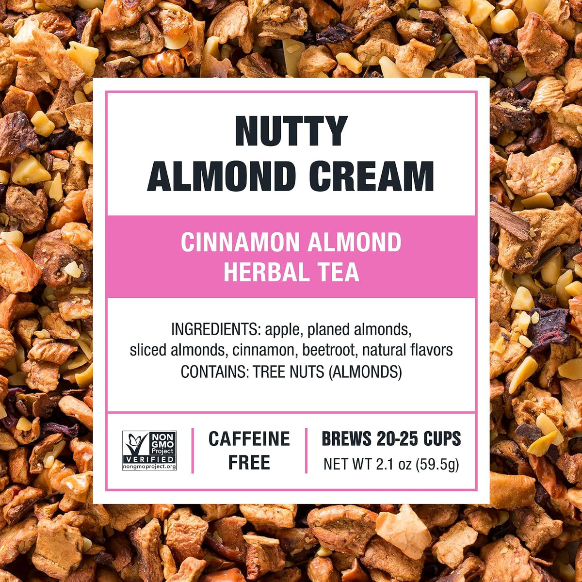 Tiesta Tea Nutty Almond Cream Cinnamon Almond Herbal Tea Loose Leaf 2.1oz