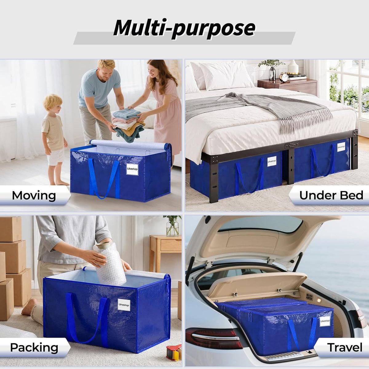 ukeetap Extra Large Clothes Storage Bins with Lids, Clear
