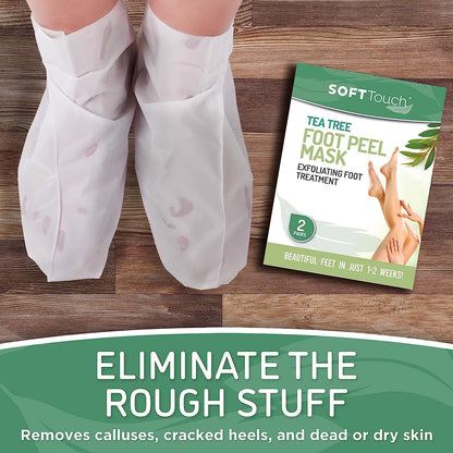 Dermora Soft Touch Foot Peel Mask - Pack of 2 Feet Peeling Masks for Dry, Cracked Heels & Calluses - Exfoliating Foot Mask Peel for Baby Soft Skin (Original)