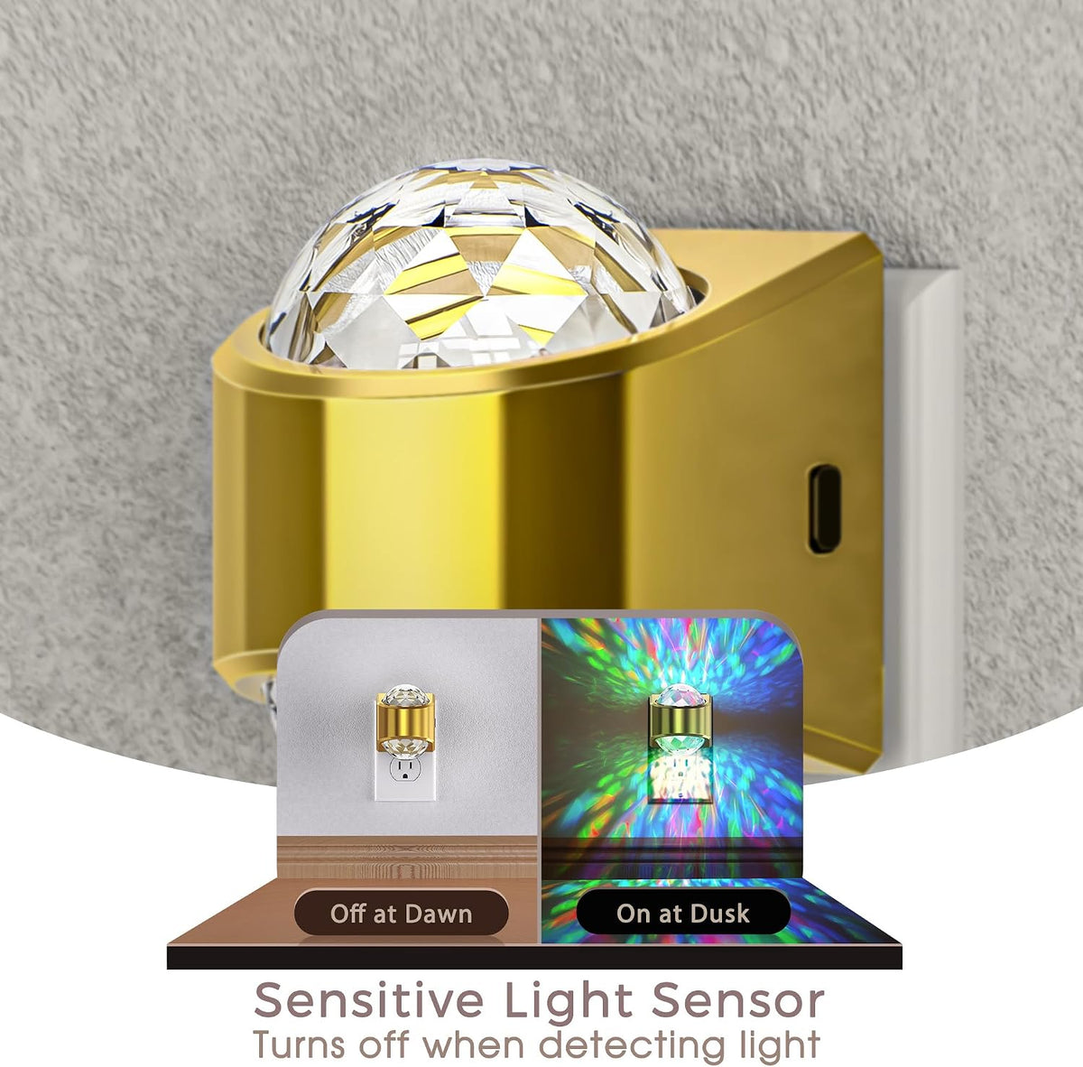 Briignite Night Light,Night Lights Plug into Wall,LED Projector Night Light