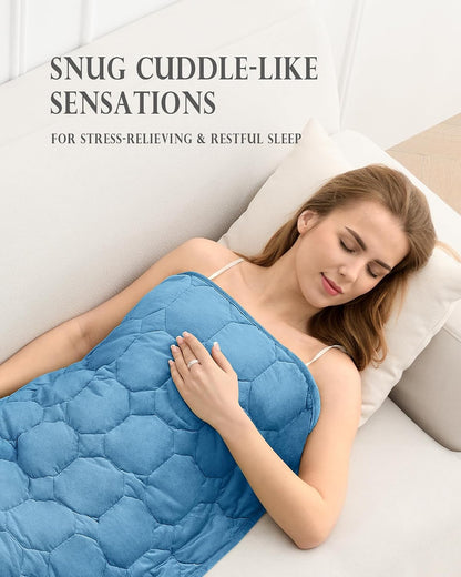 Cottonblue Weighted Lap Blanket 7lbs, Cozy Luxury Crystal Velvet Weighted Blanket for Adults, Small Weighted Blanket for Relaxation, Sleeping, Travel, Grey, 29" x 24"