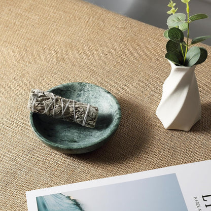 Koville Italian Travertine Incense Holder, 6" Incense Holders for Sticks, Sturdy Incense Burner Ash Catcher, Ideal for Meditation, Relaxing, Easy to Clean